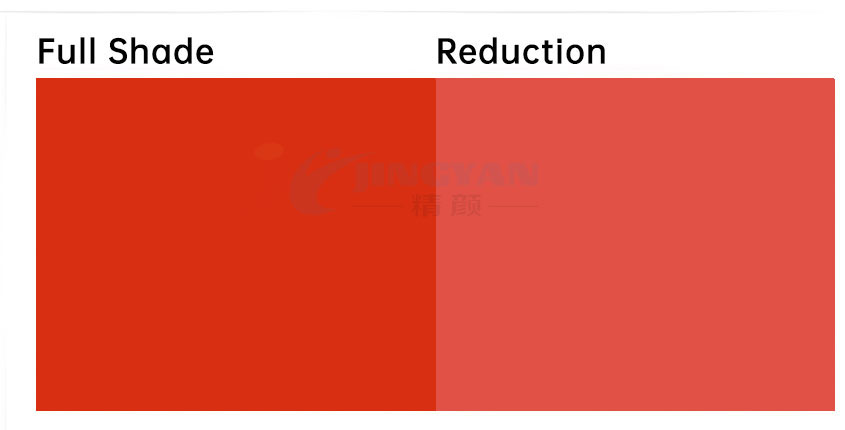 颜料红242原色和冲淡色示意图