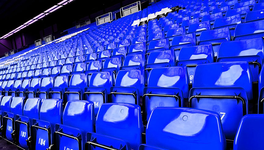 酞菁蓝着色的体育场塑料座椅