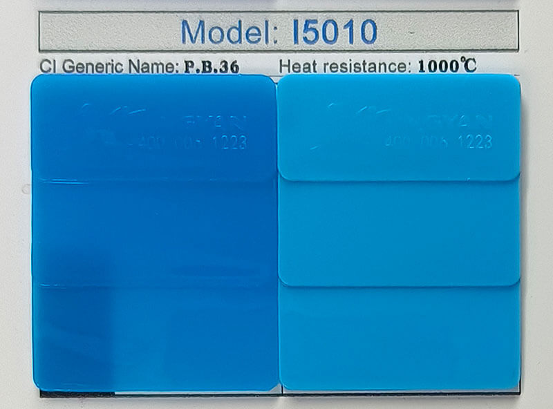 润巴I5010高性能钴铬蓝无机颜料色卡