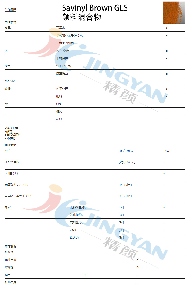 科莱恩沙芬尼混合染料GLS数据表