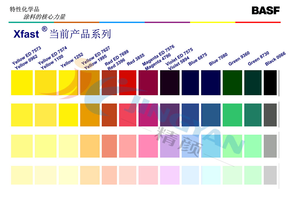 巴斯夫Xfast颜料色卡